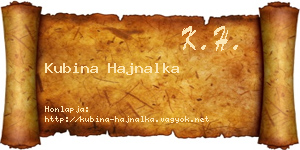 Kubina Hajnalka névjegykártya